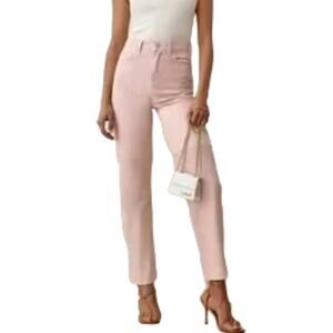 REFORMATION Ryan Tonal Patch High Rise Straight Jeans in Rose SZ 30